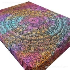 Manta o Tapiz Mandala con Elefantes Dokavari Chile