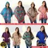 12 Ponchos lana invierno colores surtidos mayorista Dokavari Chile