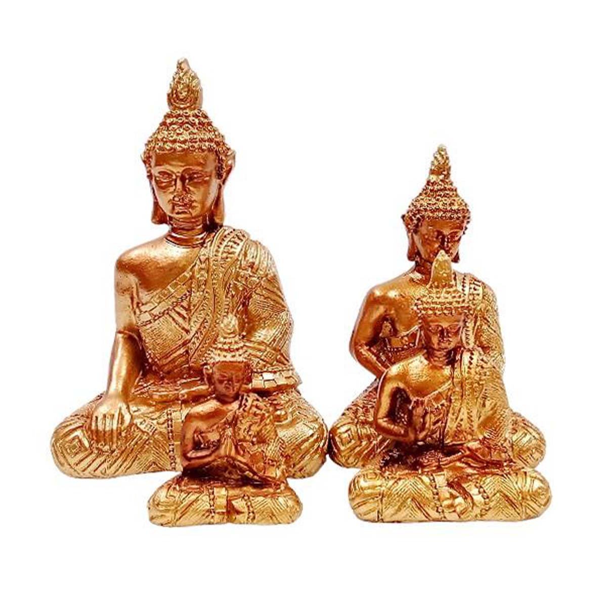 4 Figuras de Buda Meditación dorado Dokavari Chile