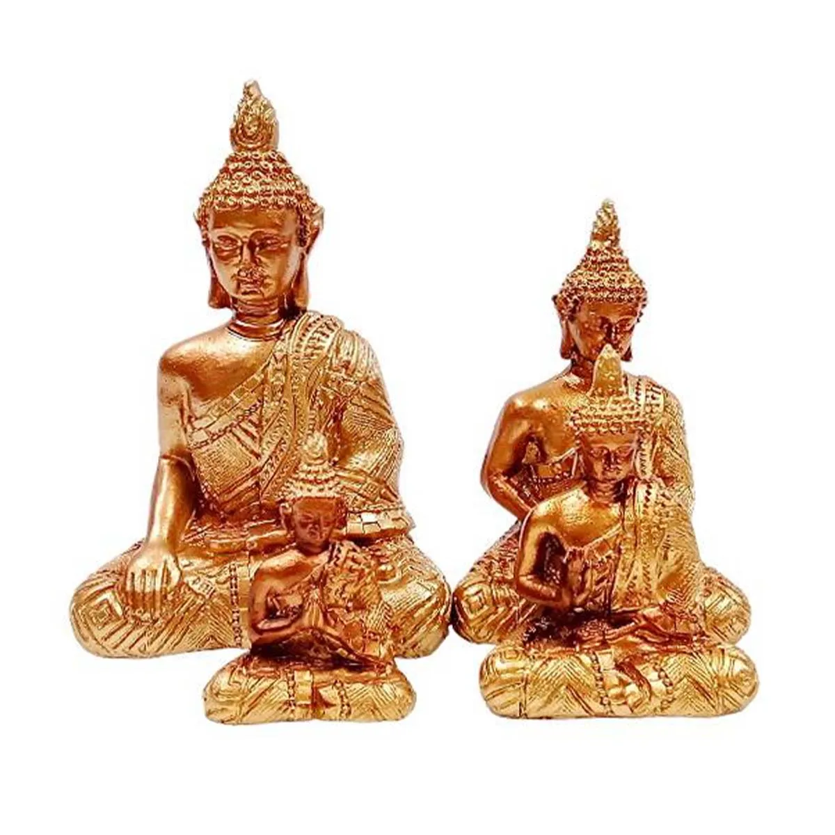 4 Figuras de Buda Meditación dorado Dokavari Chile