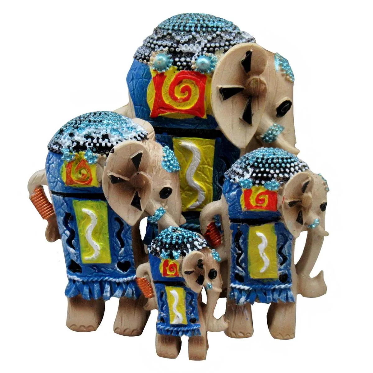 4 Elefantes Familia De La Suerte Thai Feng Shu azul Dokavari Chile