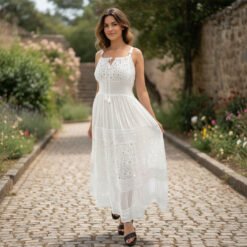 Vestido Blanco con Tira Ajustables
