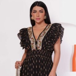 vestido largo 100% Algodón Negro - Imagen 3