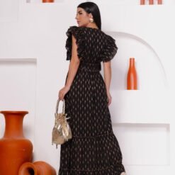 vestido largo 100% Algodón Negro - Imagen 2
