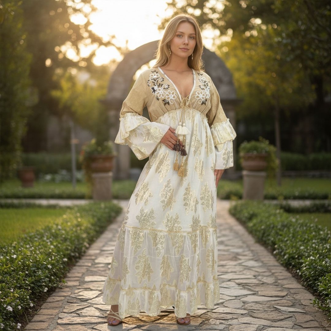 Vestido Boho Chic 100% Algodón