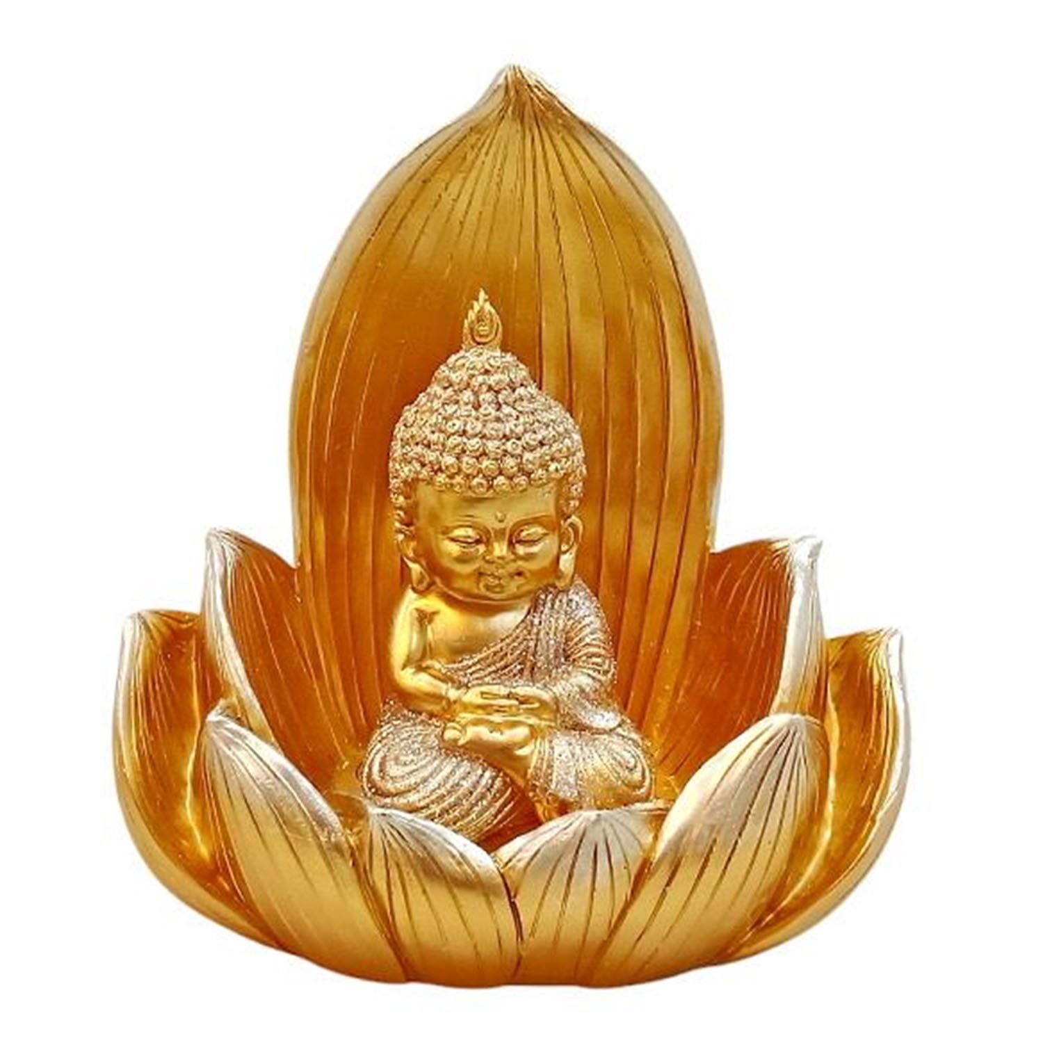 Figuras de mini Budha Meditación en Flor loto