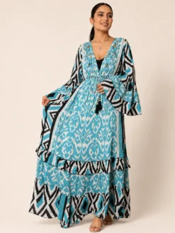 Vestido Boho Chic hippie Mangas 3/4
