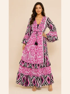 Alternative view of Vestido Boho Chic hippie Mangas 3/4