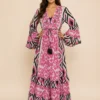 Vestido Boho Chic hippie Mangas 3/4 - Imagen 3