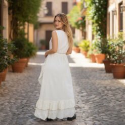 Alternative view of Vestido Blanco 100% Algodón