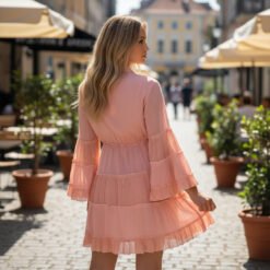 Alternative view of Vestido Lurex Rosado con Mangas