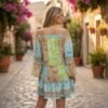vestido corto de seda coquetta - Dokavari Chile