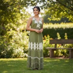 Alternative view of Vestido Lurex verde Tirante