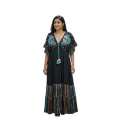 Vestido Lurex Largo Negro