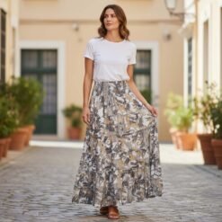 Alternative view of Falda de Seda Larga