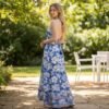 Vestido Seda Azul Sin Espalda Dokavari Chile