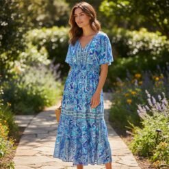 Vestido Seda con mangas cortas