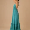 Vestido Maxi Boho Verde de Espalda Abierta - Imagen 3