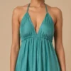 Vestido Maxi Boho Verde de Espalda Abierta - Imagen 5