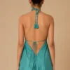 Vestido Maxi Boho Verde de Espalda Abierta - Imagen 6