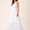 Vestido Blanco Maxi con Corsé Frontal y Bordado - Imagen 4