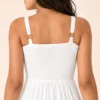 Vestido Blanco Maxi con Corsé Frontal y Bordado - Imagen 7