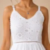 Vestido Blanco Maxi de Algodón Bordado y Calado - Imagen 4