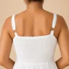 Vestido Blanco Maxi con Encaje y Calados de Algodón - Imagen 7