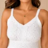 Vestido Blanco Maxi con Encaje y Calados de Algodón - Imagen 4