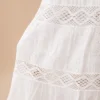 Vestido Blanco Maxi con Encaje y Calados de Algodón - Imagen 5