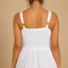Vestido Blanco Largo de Algodón con Encaje Floral - Imagen 8