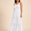 Vestido Blanco Largo Boho de Algodón con Encaje - Imagen 3