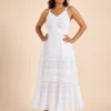 Vestido Blanco Largo Boho de Algodón con Encaje - Imagen 4
