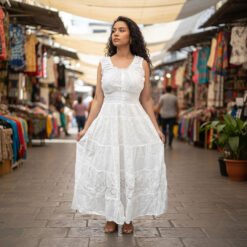 Vestido Blanco sin Mangas
