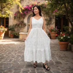 Vestido Blanco con Tira Ajustables