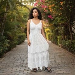 Vestido broderie con Tiras Ajustables