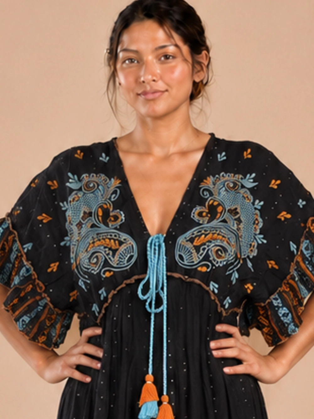 Vestido Lurex Largo Negro - Imagen 2