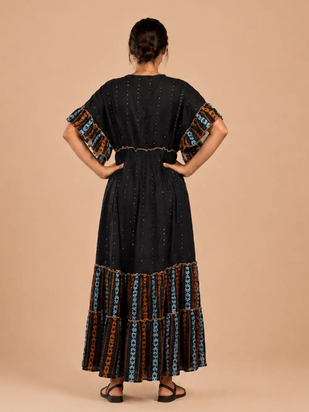 Vestido Lurex Largo Negro - Imagen 6