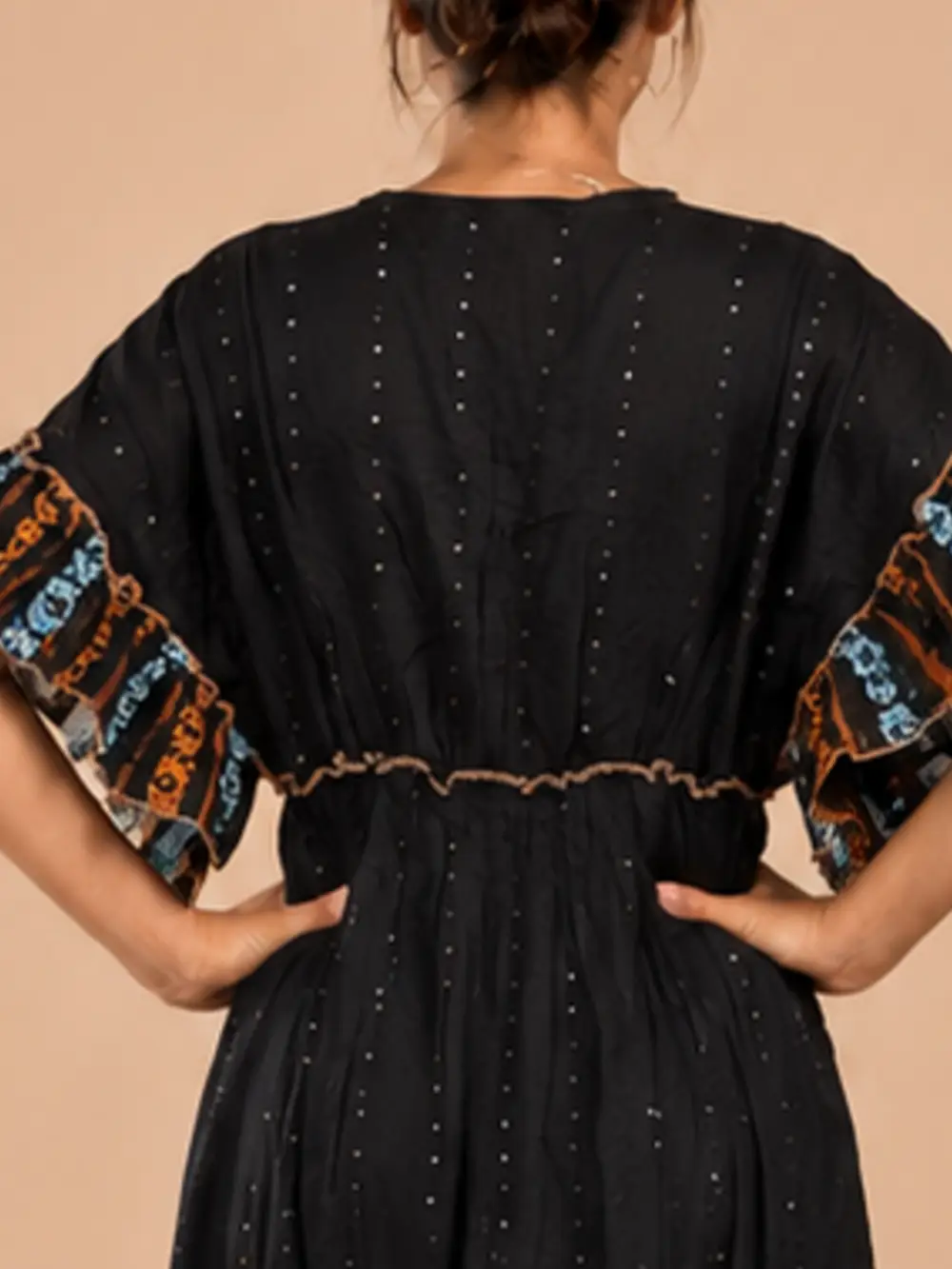 Vestido Lurex Largo Negro - Imagen 7