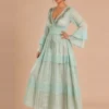 Vestido Lurex Algodon Verde - Imagen 3