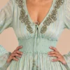 Vestido Lurex Algodon Verde - Imagen 2