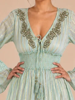 Alternative view of Vestido Lurex Algodon Verde