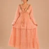 Vestido Lurex Algodon Rosa Damasco - Imagen 2