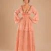 Vestido Lurex Algodon Rosa Damasco - Imagen 3