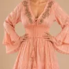 Vestido Lurex Algodon Rosa Damasco