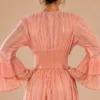 Vestido Lurex Algodon Rosa Damasco - Imagen 7