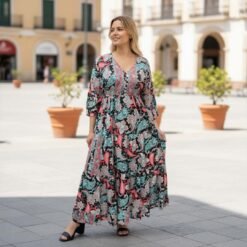 Vestido Seda con Mangas Largas