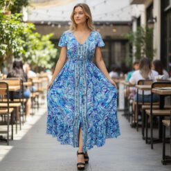 Vestido Seda con Botones