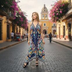 Vestido Azul Espalda Descuberta
