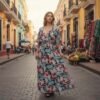Vestido Seda Floreado